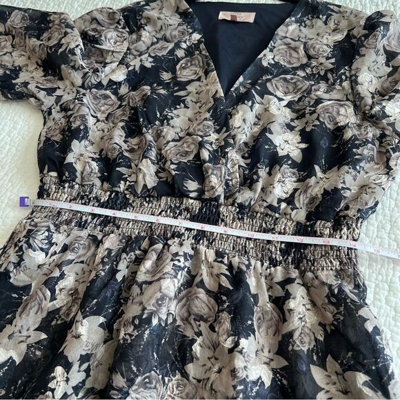 ✨ Dizzy Lizzy Women’s Gray Floral Mini Dress Large - Picture 11 of 12